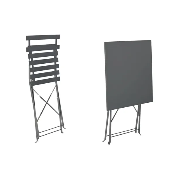 Table set with 2 chairs Home ESPRIT Grey 60 x 60 x 71 cm