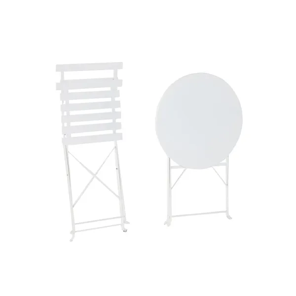 Table set with 2 chairs Home ESPRIT White 60 x 60 x 71 cm
