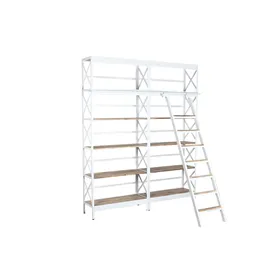 Shelves Home ESPRIT White Natural Metal Mango wood 180 x 35 x 220 cm