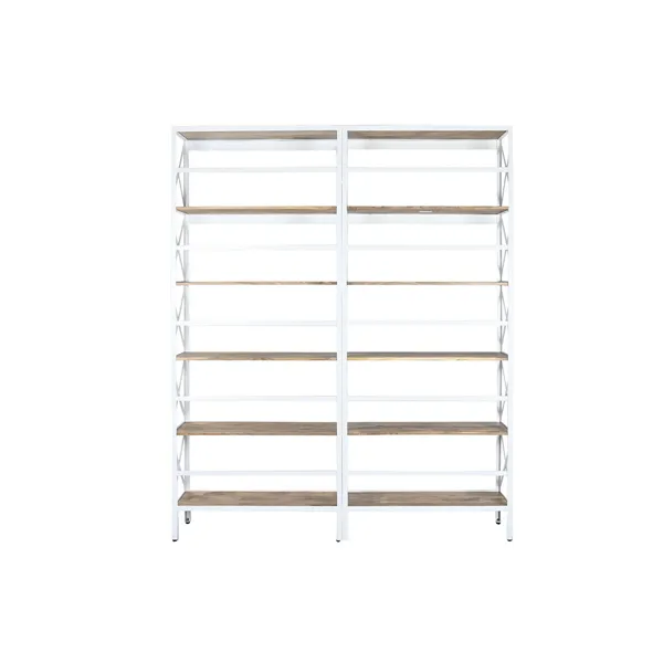 Shelves Home ESPRIT White Natural Metal Mango wood 180 x 35 x 220 cm