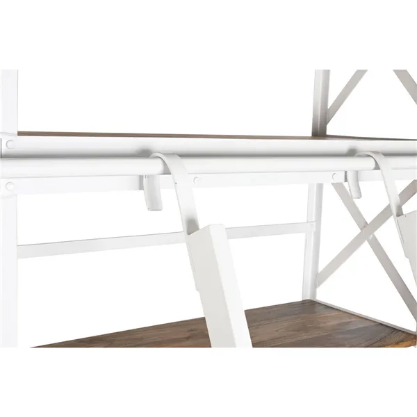 Shelves Home ESPRIT White Natural Metal Mango wood 180 x 35 x 220 cm