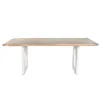 Dining Table Home ESPRIT White Natural Recycled Wood Mango wood 200 x 100 x 77 cm 200,5 x 100,5 x 77 cm