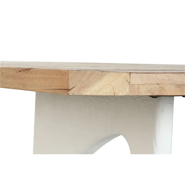 Dining Table Home ESPRIT White Natural Recycled Wood Mango wood 200 x 100 x 77 cm 200,5 x 100,5 x 77 cm