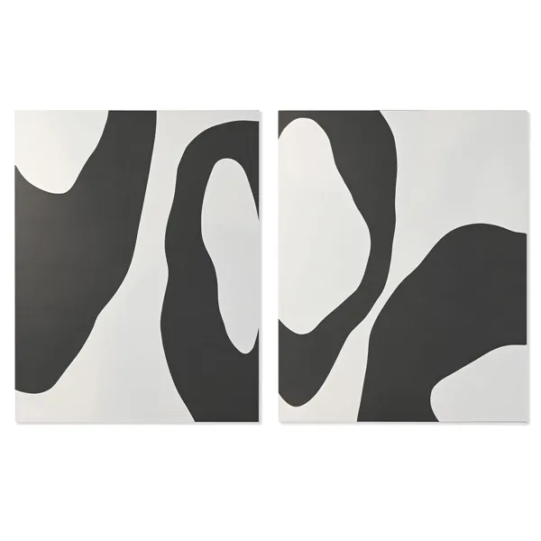 Canvas Home ESPRIT White Navy Blue Modern Urban 140 x 3 x 180 cm (2 Units)