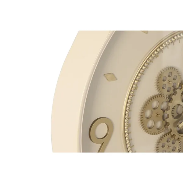Wall Clock Home ESPRIT Beige Golden Crystal Iron 55,5 x 8,5 x 55,5 cm