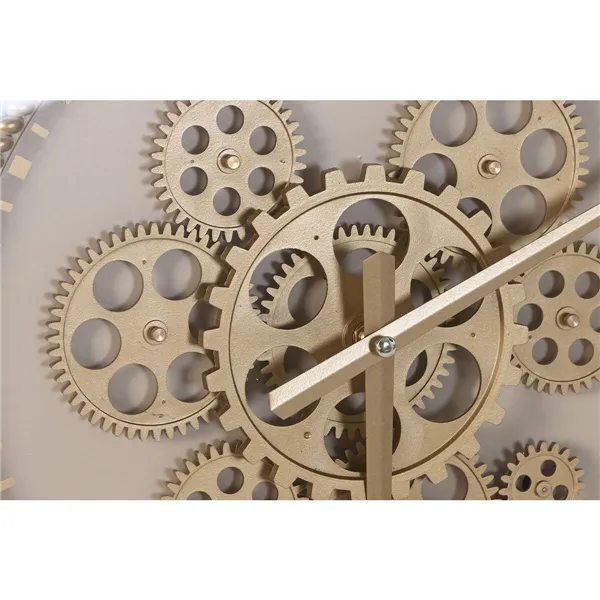 Wall Clock Home ESPRIT Beige Golden Crystal Iron 55,5 x 8,5 x 55,5 cm