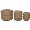Planter Home ESPRIT Brown Fibre Urban 42 x 42 x 39 cm (3 Pieces)
