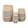 Planter Home ESPRIT Brown Bicoloured Fibre Urban 31 x 31 x 49 cm (3 Pieces)