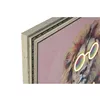 Canvas Home ESPRIT Blue Orange Light Pink Leopard Lion Modern 84 x 4 x 84 cm (2 Units)