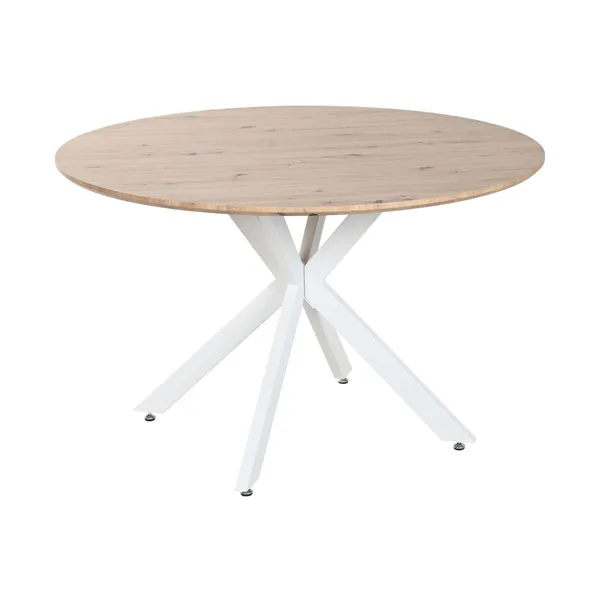 Dining Table Home ESPRIT White Brown Iron MDF Wood 120 x 120 x 75 cm
