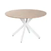 Dining Table Home ESPRIT White Brown Iron MDF Wood 120 x 120 x 75 cm