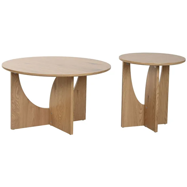 Set of 2 tables Home ESPRIT Natural 75 x 75 x 45 cm