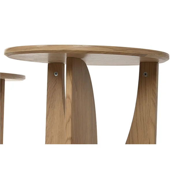 Set of 2 tables Home ESPRIT Natural 75 x 75 x 45 cm