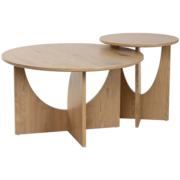 Set of 2 tables Home ESPRIT Natural 75 x 75 x 45 cm