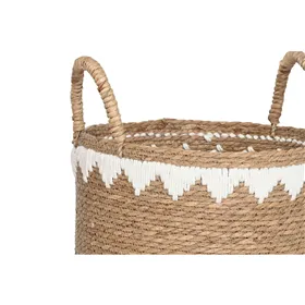 Basket set Home ESPRIT White Natural Seagrass (3 Pieces)