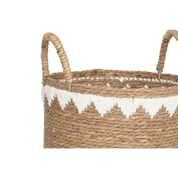 Basket set Home ESPRIT White Natural Seagrass (3 Pieces)