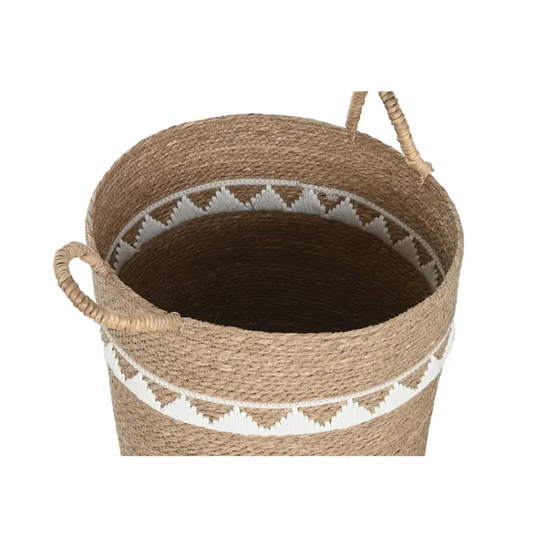 Basket set Home ESPRIT White Natural Seagrass (3 Pieces)