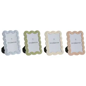 Photo frame Home ESPRIT Blue White Green Pink Crystal ABS Scandinavian (4 Units)