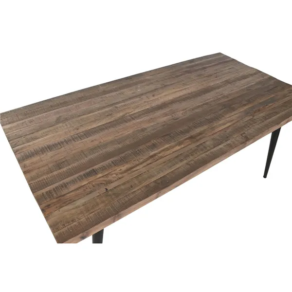 Dining Table Home ESPRIT Black Natural Iron Recycled Wood 180 x 90 x 76 cm