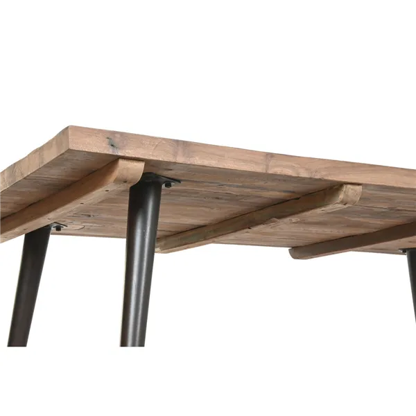 Dining Table Home ESPRIT Black Natural Iron Recycled Wood 180 x 90 x 76 cm