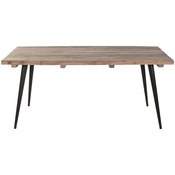 Dining Table Home ESPRIT Black Natural Iron Recycled Wood 180 x 90 x 76 cm