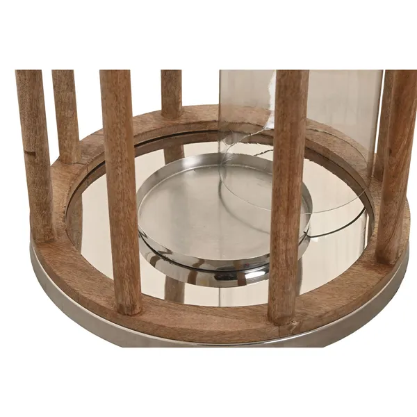 Candleholder Home ESPRIT Brown Silver Crystal Mango wood 30 x 30 x 53 cm