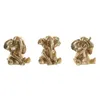 Decorative Figure Home ESPRIT Golden Elephant 13 x 12 x 14 cm (3 Units)