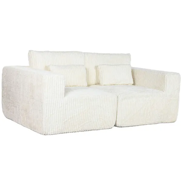 Sofa Home ESPRIT Cream Scandi 220 x 158 x 91 cm