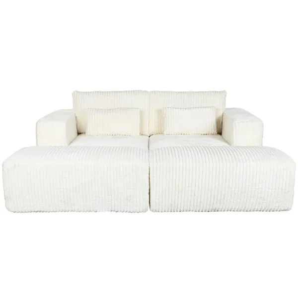 Sofa Home ESPRIT Cream Scandi 220 x 158 x 91 cm