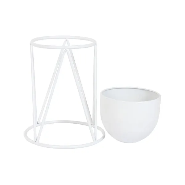 Planter Home ESPRIT White Metal Urban 38 x 38 x 80 cm (3 Pieces)
