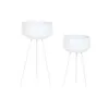 Planter Home ESPRIT White Metal Urban 34 x 34 x 70 cm (2 Pieces)