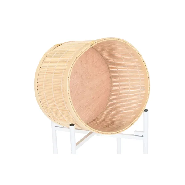 Planter Home ESPRIT White Natural Metal Bamboo 31 x 31 x 103 cm (3 Pieces)