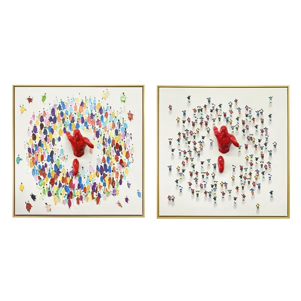 Canvas Home ESPRIT Resin polystyrene Canvas 80 x 3,5 x 80 cm