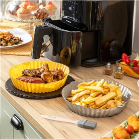 Silicone Baskets with Brush for Air Fryers Mollicon InnovaGoods 2 Units