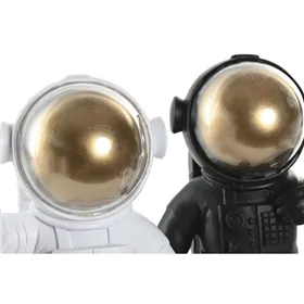 Decorative Figure Home ESPRIT White Black Golden Astronaut 20 x 13 x 27 cm (2 Units)