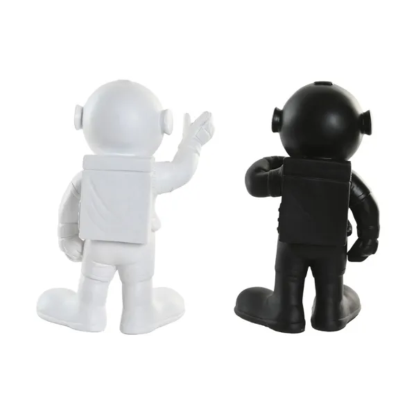 Decorative Figure Home ESPRIT White Black Golden Astronaut 20 x 13 x 27 cm (2 Units)