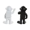 Decorative Figure Home ESPRIT White Black Golden Astronaut 20 x 13 x 27 cm (2 Units)