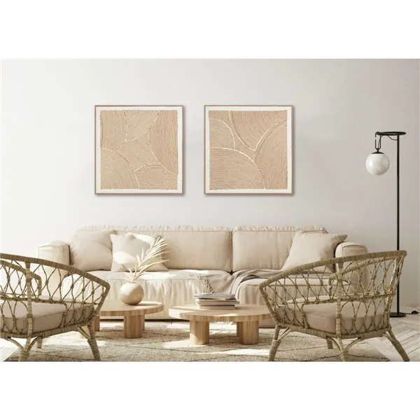 Canvas Home ESPRIT Cotton Rope polystyrene Canvas 100 x 3,8 x 100 cm