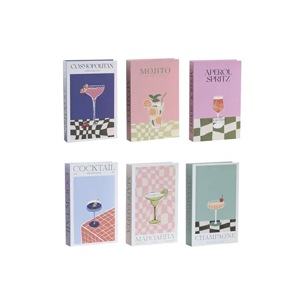 Decorative box Home ESPRIT Multicolour Cardboard (6 Units)