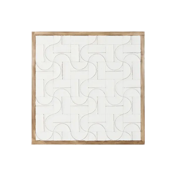 Decorative Figure Home ESPRIT White Natural Modern 90 x 3 x 90 cm