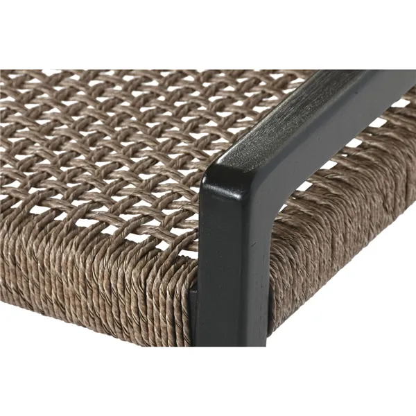 Armchair Home ESPRIT Black Teak Synthetic fibre 65 X 62 X 72 CM