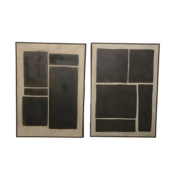 Canvas Home ESPRIT Dark brown Light brown Abstract Modern 100 x 4 x 140 cm (2 Units)
