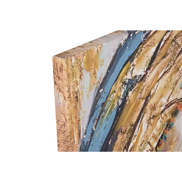 Canvas Home ESPRIT Turquoise Golden Colonial African Woman 90 x 3 x 120 cm (2 Units)