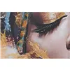 Canvas Home ESPRIT Turquoise Golden Colonial African Woman 90 x 3 x 120 cm (2 Units)