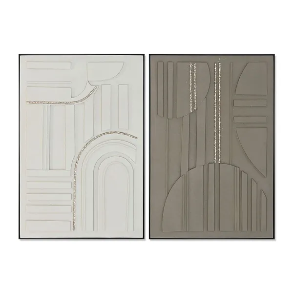Canvas Home ESPRIT Brown Beige Modern Urban 82 x 4 x 122 cm (2 Units)