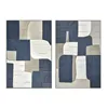 Canvas Home ESPRIT Blue White Abstract Urban 83 x 4 x 123 cm (2 Units)