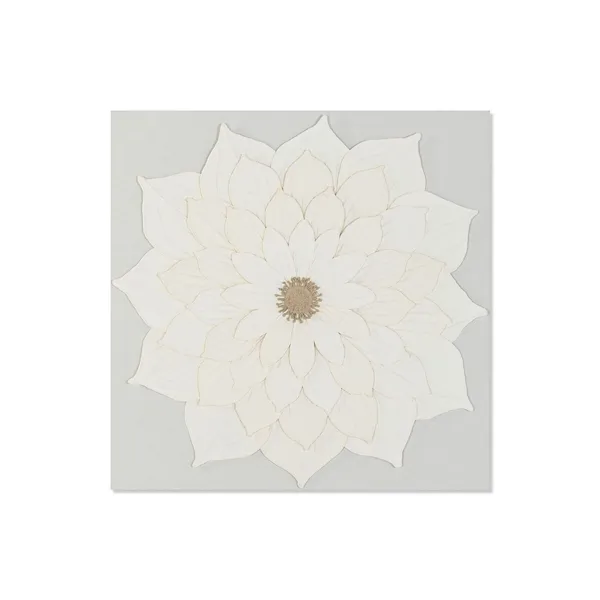 Canvas Home ESPRIT White Flower Scandinavian 120 X 7 X 120 CM