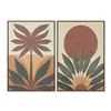 Canvas Home ESPRIT Green Orange Palms Colonial 63 x 4,5 x 93 cm (2 Units)