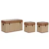 Set of Chests Home ESPRIT Brown Natural Polyurethane Bamboo Oriental 80 x 40 x 44 cm 80 x 40 x 45 cm (3 Units)
