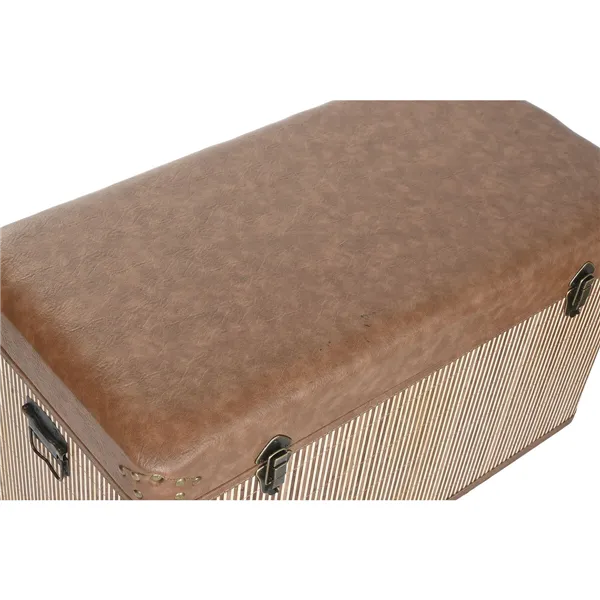 Set of Chests Home ESPRIT Brown Natural Polyurethane Bamboo Oriental 80 x 40 x 44 cm 80 x 40 x 45 cm (3 Units)